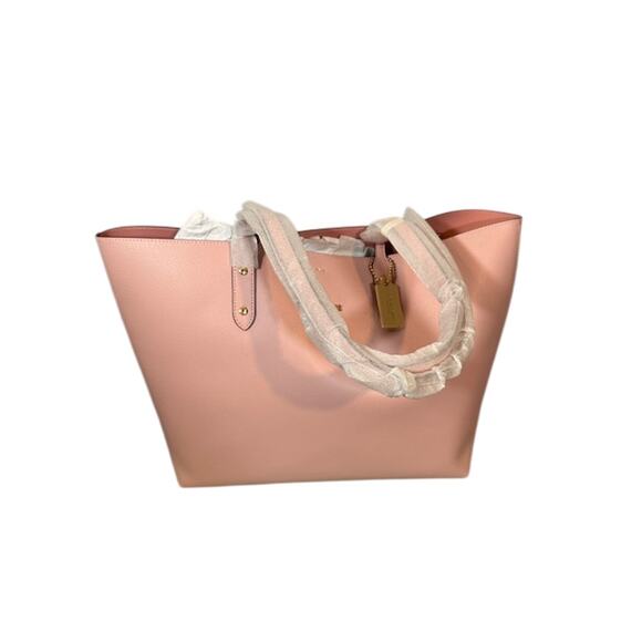 Coach Blush Pink Blossom Leather LTH Town Tote Bag Women NWT - Picture 2 of 13